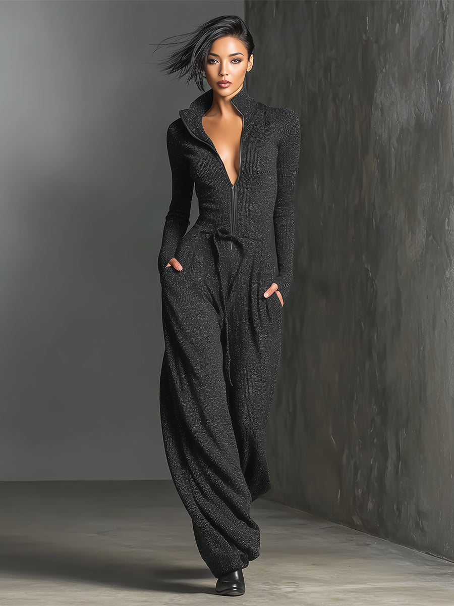 Eline | Dames Jumpsuit - Stretchy Glitterstof, Feestelijk Design