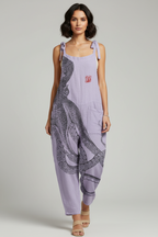 Amara | Jumpsuit Dames - Octopus Print Losse Pasvorm Paars