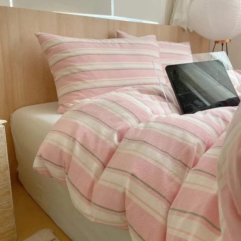 Geometrisch Katoenen Dekbedovertrekset – Zacht en Ademend voor Comfortabele Nachten, Inclusief Kussenslopen