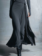 Gina | Dames Maxi Wikkeljurk - Stretch Polyester Katoenmix, Mouwloos Grijs