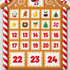 Magnetische Adventskalender Peperkoekhuisje – Koelkast Aftelkalender met 24 Kerstmagneten, 37,5 x 28,5 cm