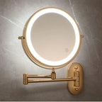 Gouden Vergrootspiegel met LED Verlichting en Oplaadbare Batterij - 360° Rotatie Makeup Spiegel met Licht voor Kaptafel