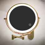 Gouden Vergrootspiegel met LED Verlichting en Oplaadbare Batterij - 360° Rotatie Makeup Spiegel met Licht voor Kaptafel