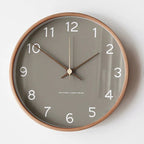 Grote Grijze Wandklok van Duurzame Hout met Stille Quartz Beweging 30 cm Grijs