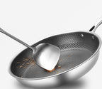 RVS Koekenpan met Antiaanbaklaag – Krasbestendige Honingraat Pan, 7-Laags, Geschikt voor Inductie & Oven, PFOA-vrij