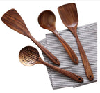 Natuurlijke Houten Keukenset – Rustiek Houten Kookgerei, Set van 4 of 7 Stuks – RustiCook