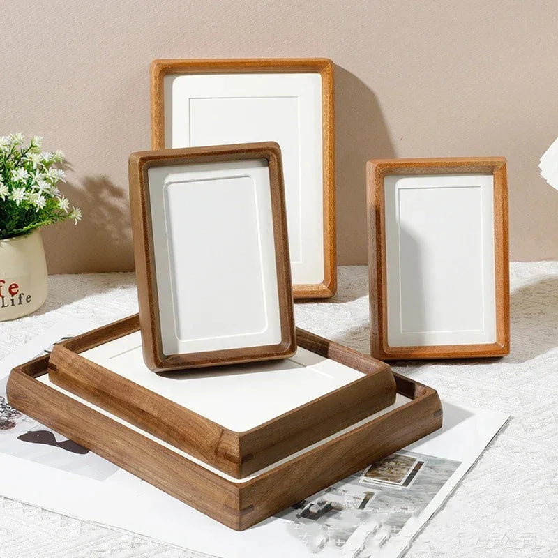 Handgemaakte Houten Fotolijst van Walnoot of Sandelhout - Rechthoekig met Acryl Voorkant