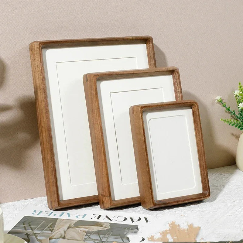 Handgemaakte Houten Fotolijst van Walnoot of Sandelhout - Rechthoekig met Acryl Voorkant
