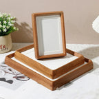 Handgemaakte Houten Fotolijst van Walnoot of Sandelhout - Rechthoekig met Acryl Voorkant Walnoot