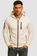Hermosa | Heren Hoodie met Rits en Capuchon Comfortabele Pasvorm Wit