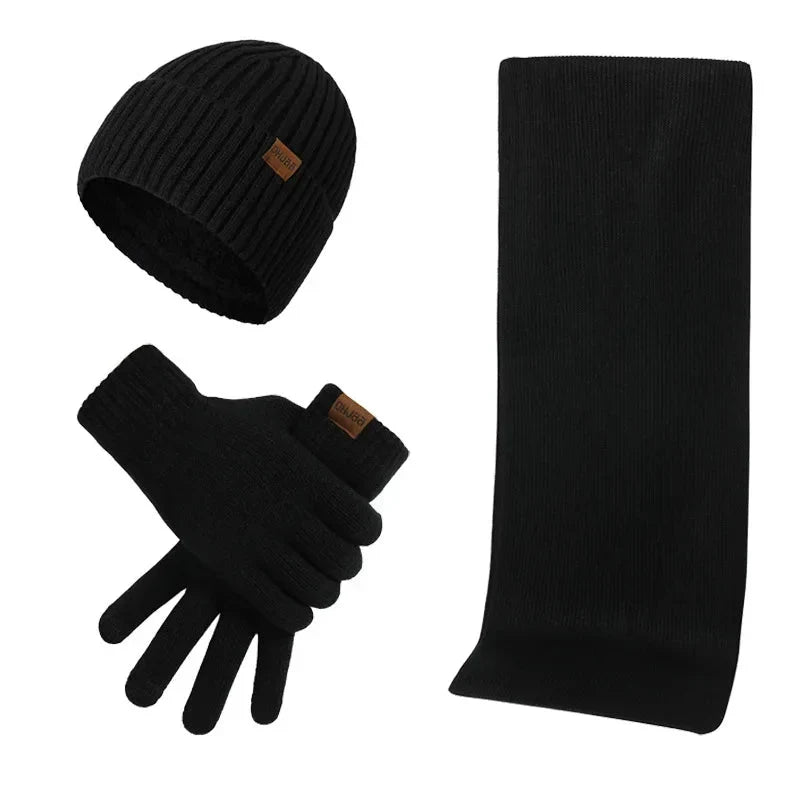 Heren | 3-delige winteraccessoireset voor heren - gebreide muts, sjaal en touchscreen handschoenen 7