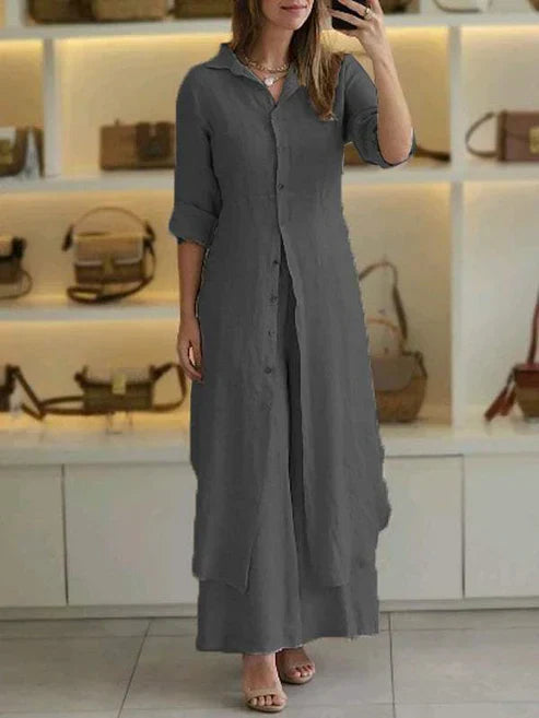 Roque | Elegante en Lichtgewicht Maxi Blousejurk Grijs