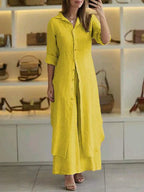 Roque | Elegante en Lichtgewicht Maxi Blousejurk Geel