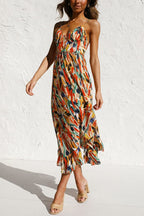 Kira | Dames Midi Jurk - Kleurrijke Print, Casual en Ademend Polyester