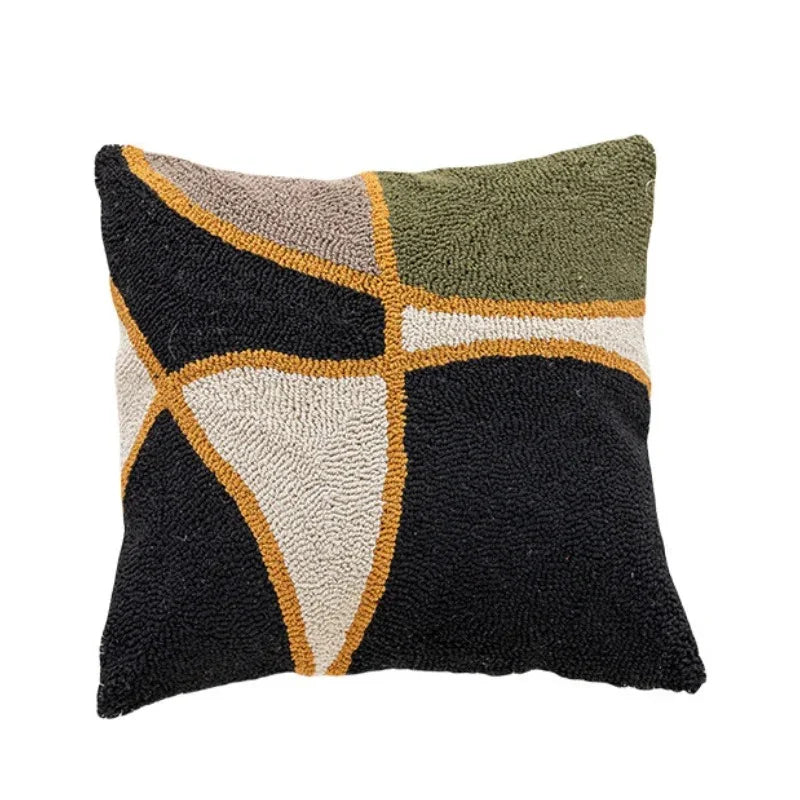 Kussenhoes 45x45cm van Zacht Fluweel met Abstract Ontwerp voor Bank Kussens en Binnenkussen Geometrisch Blok