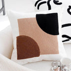 Kussensloop Vintage Bruin en Crème Patchwork – Zacht Polyester met Verborgen Ritssluiting 45x45cm en 30x50cm D 45x45cm