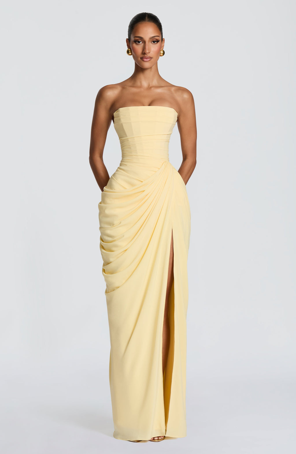 Flōre | Sculpturale Avondjurk met Corset en Drapering