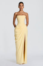 Flōre | Sculpturale Avondjurk met Corset en Drapering