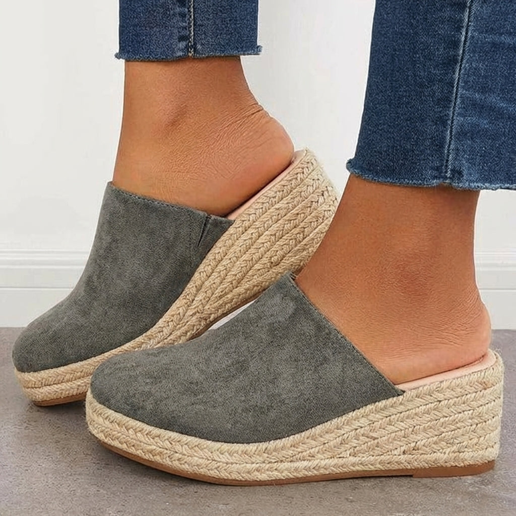 Lumi | Dames Muiltjes - Architectonische Sleehak, Casual Chic Grijs