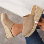 Lumi | Dames Muiltjes - Architectonische Sleehak, Casual Chic Bruin
