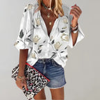 Amara | Blouse Dames - Bloemenprint Wit