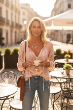 Seraphina | Boho Blouse Dames - Kanten Detail - Losvallend