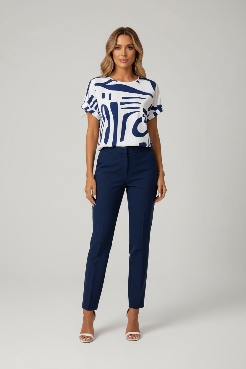 Sariyah | Blouse Dames - Abstracte Print - Casual