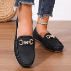 Luna | Dames Loafers - Zwart met Kettingdetail, Elegant en Comfortabel Zwart