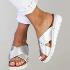 Luna | Dames Sandalen - Lichtgewicht en Comfortabel Instapmodel Zilver