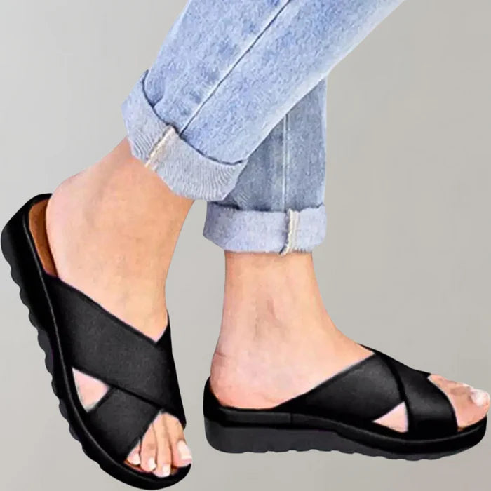 Luna | Dames Sandalen - Lichtgewicht en Comfortabel Instapmodel Zwart