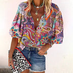 Yvaine | Blouse Dames - Bloemenprint - Textuur Roze