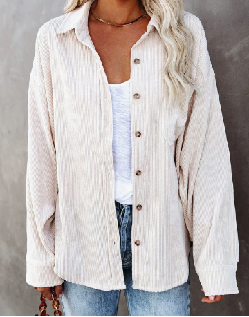 Isolde | Overhemd Dames - Oversized, Zachte Structuurstof, Casual Beige