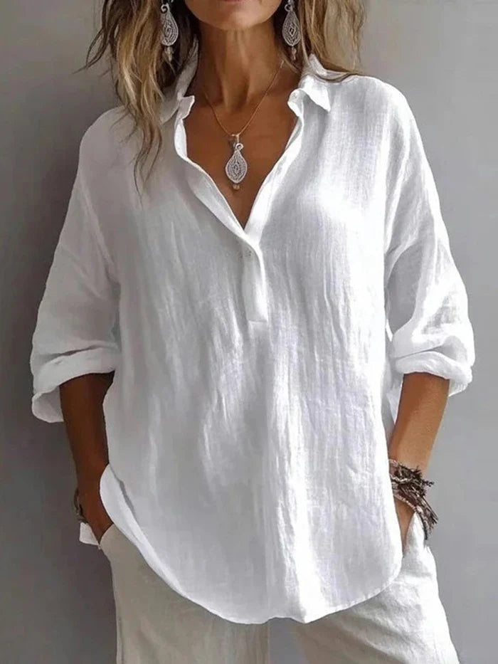 Seraphina | Oversized Blouse Dames - Wit - Casual Chic
