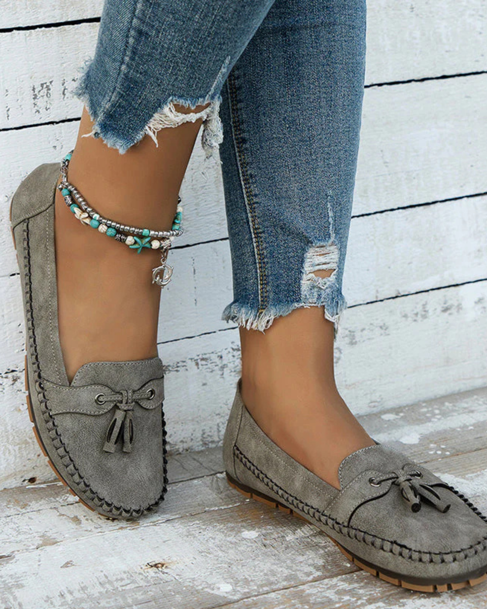 Luna | Vrouwen Instaploafers - Gedempte Binnenzool Met Strikdetail