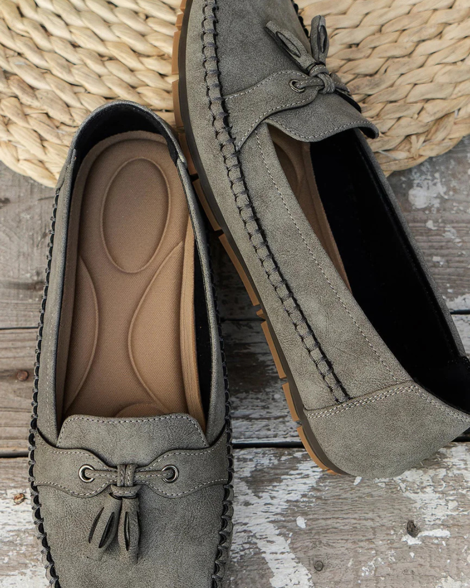 Luna | Vrouwen Instaploafers - Gedempte Binnenzool Met Strikdetail
