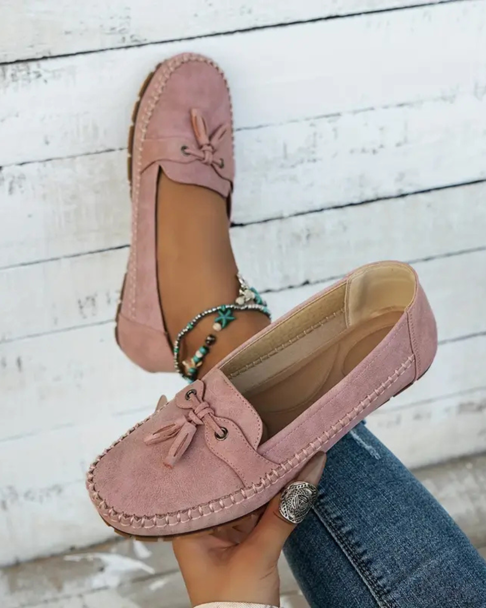 Luna | Vrouwen Instaploafers - Gedempte Binnenzool Met Strikdetail