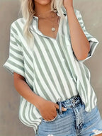 Thalassa | Blouse Dames - Gestreept Lichtgroen