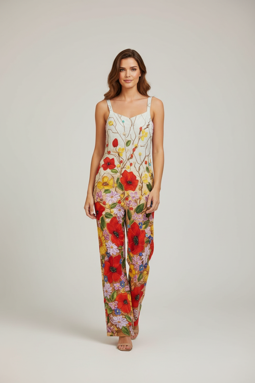 Livia | Jumpsuit Dames - Bloemenprint Bloemenprint