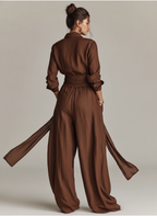 Mila | Dames Jumpsuit - Katoen-Linnen Mix, Elegante Stijl