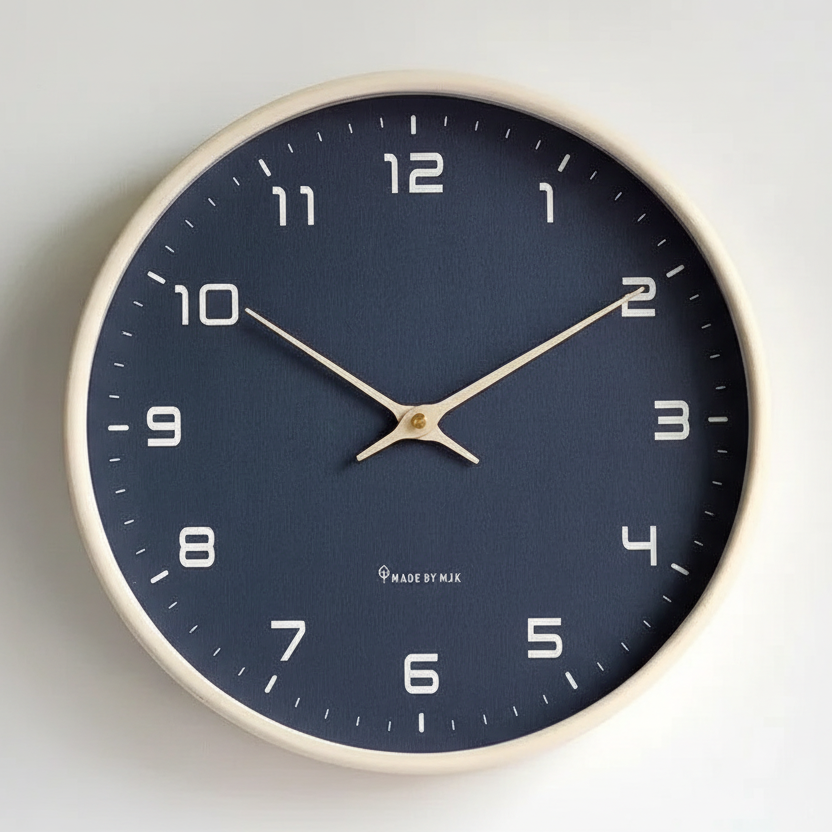 Minimalistische Wandklok met Stil Kwarts Mechanisme – Verkrijgbaar in 25x25 cm en 30x30 cm, Diverse Kleuren Blauw