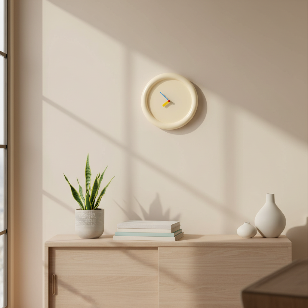 Minimalistische Wandklok met Stille Beweging en Modern 3D-ontwerp - 30 cm Wit