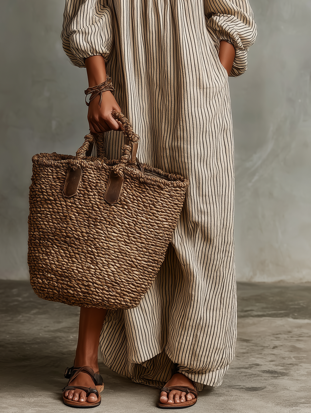 Mira | Dames Lange Jurk - Katoen-Linnenmix, Off-Shoulder Maxi Jurk