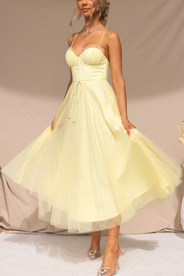 Mira | Dames Lange Zomerjurk - Chiffon, Mouwloos, Enkellengte