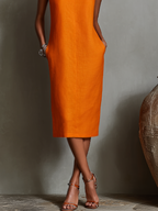 Mira | Damesjurk - Linnen Mouwloos met Zijzakken, Casual Zomerstijl
