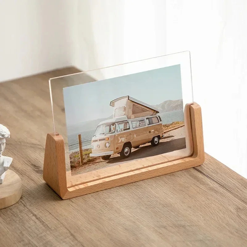 Moderne Beuken Fotolijst met Acryl Bescherming – Stijlvolle Fotolijsten Breed - Naturel