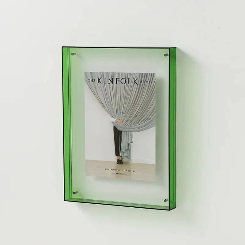 Moderne Bronte Fotolijst met Levende Randkleuren – Hoogwaardig Acryl voor Foto's en Kunstwerken Groen