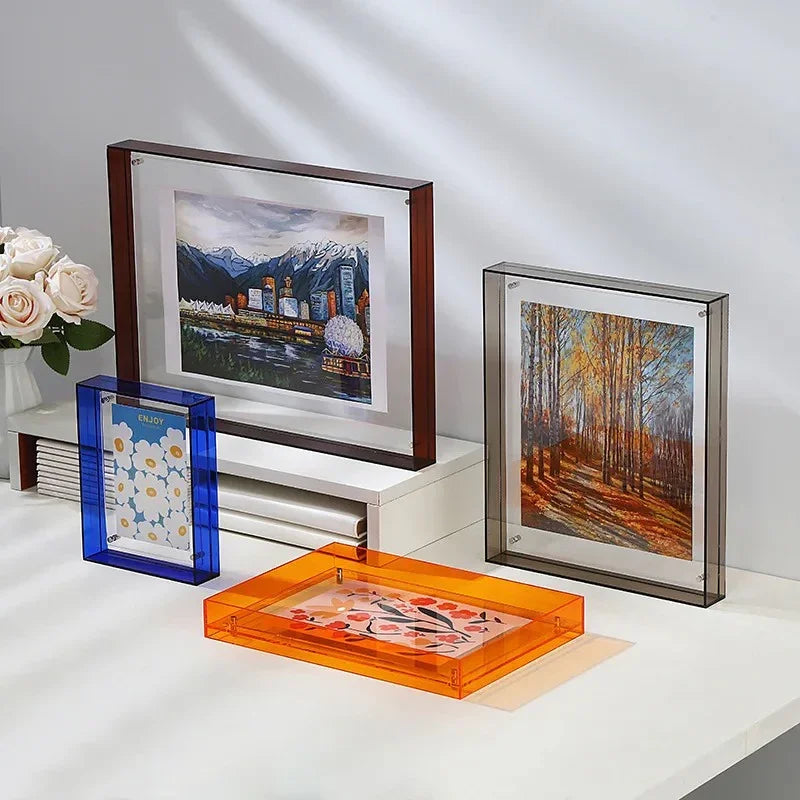 Moderne Bronte Fotolijst met Levende Randkleuren – Hoogwaardig Acryl voor Foto's en Kunstwerken