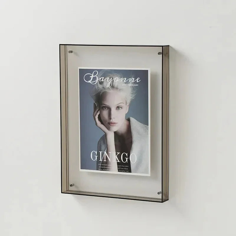 Moderne Bronte Fotolijst met Levende Randkleuren – Hoogwaardig Acryl voor Foto's en Kunstwerken Grijs