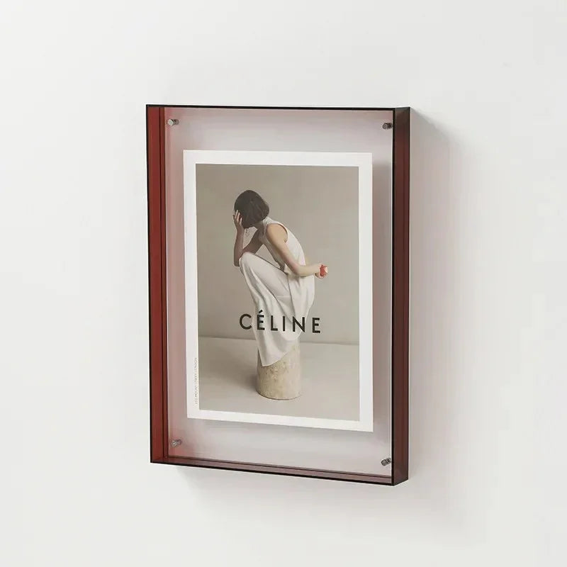 Moderne Bronte Fotolijst met Levende Randkleuren – Hoogwaardig Acryl voor Foto's en Kunstwerken Rood