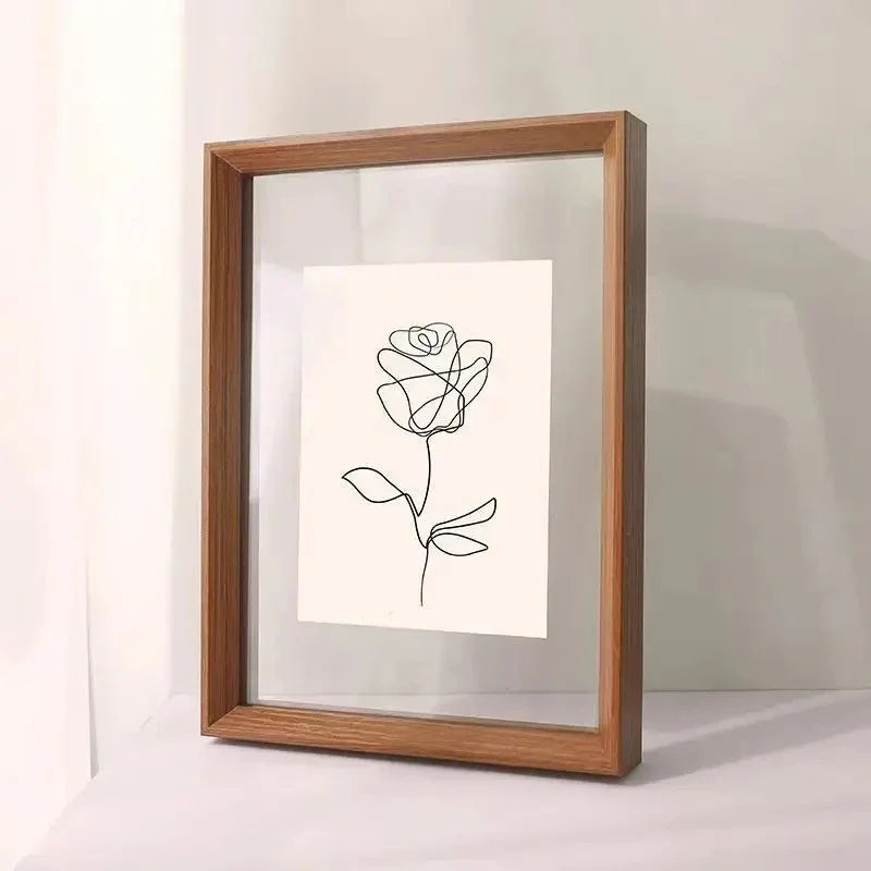 Moderne Fotolijsten van Hout en Glas in Diverse Maten - Stijlvolle Decoratie Walnoot